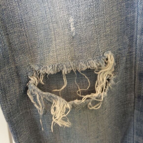 American Eaglel button front blue distressed stretch boy Jean  jeans - Picture 7 of 15